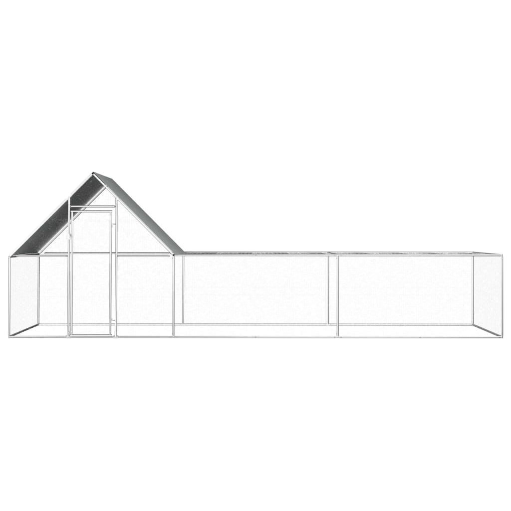 Vidaxl Chicken Run 6x2x2 M Galvaniseret stål