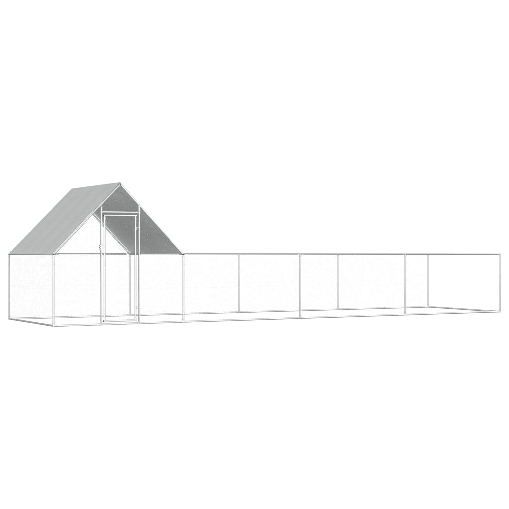 Vidaxl Chicken Run 8x2x2 M Galvaniseret stål