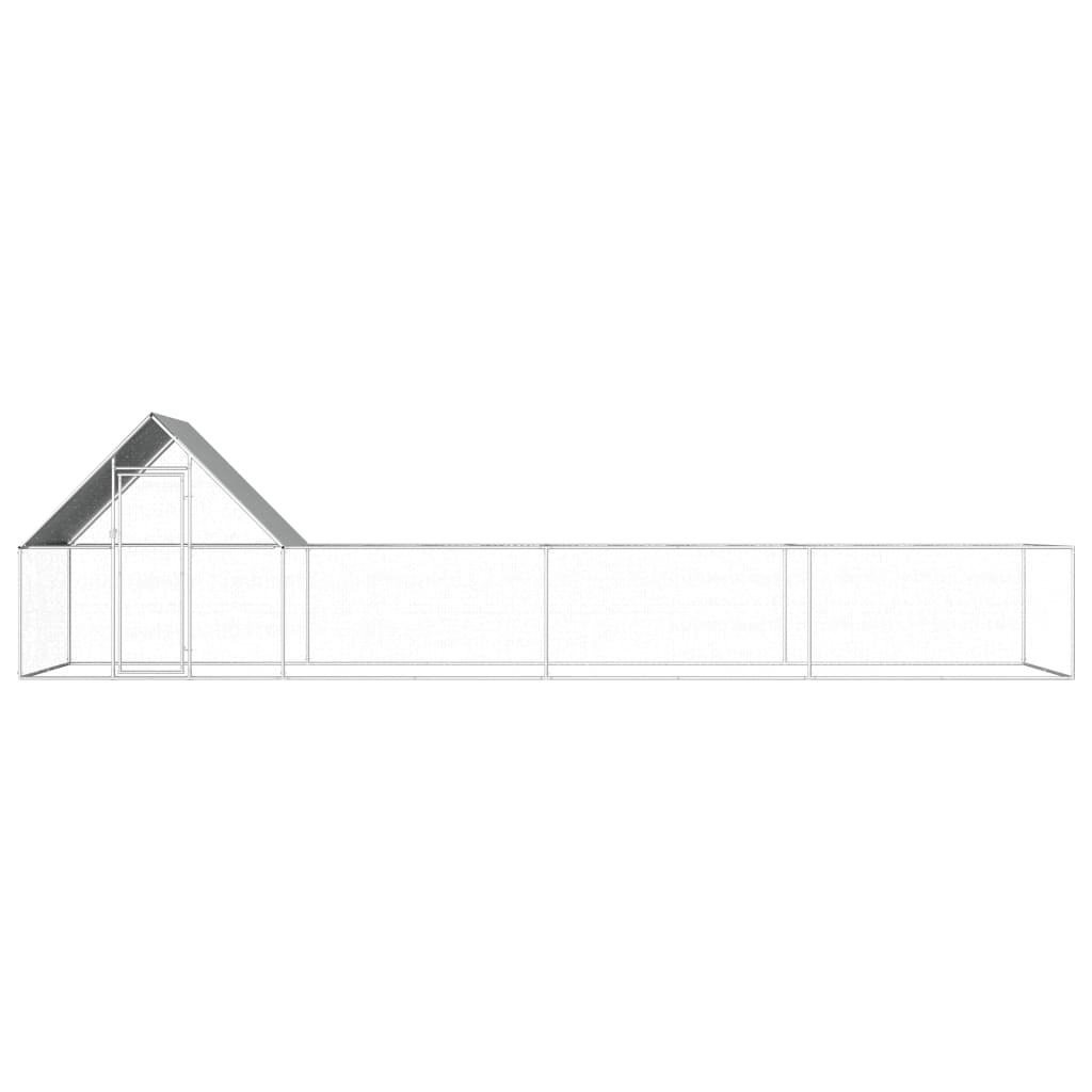Vidaxl Chicken Run 8x2x2 M Galvaniseret stål