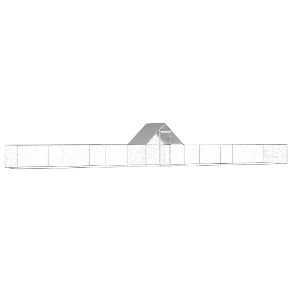 Vidaxl Chicken Run 14x2x2 m Galvaniseret stål