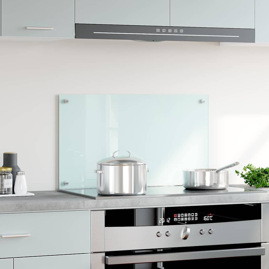 Vidaxl Splash Screen Kitchen 70x40 cm Tilled Glass White