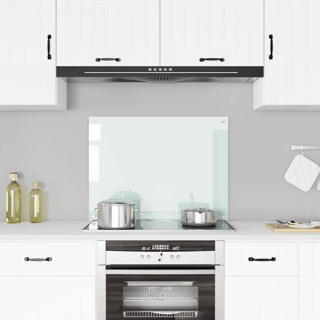 Vidaxl Splash Screen Kitchen 80x60 cm Tilled Glass White
