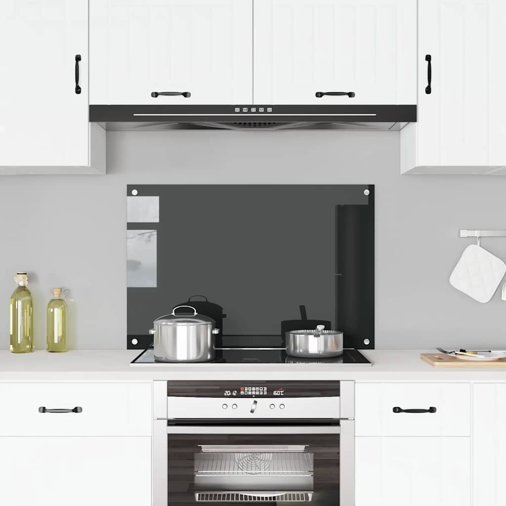 Vidaxl Splash Screen Kitchen 90x60 cm hærdet glas sort