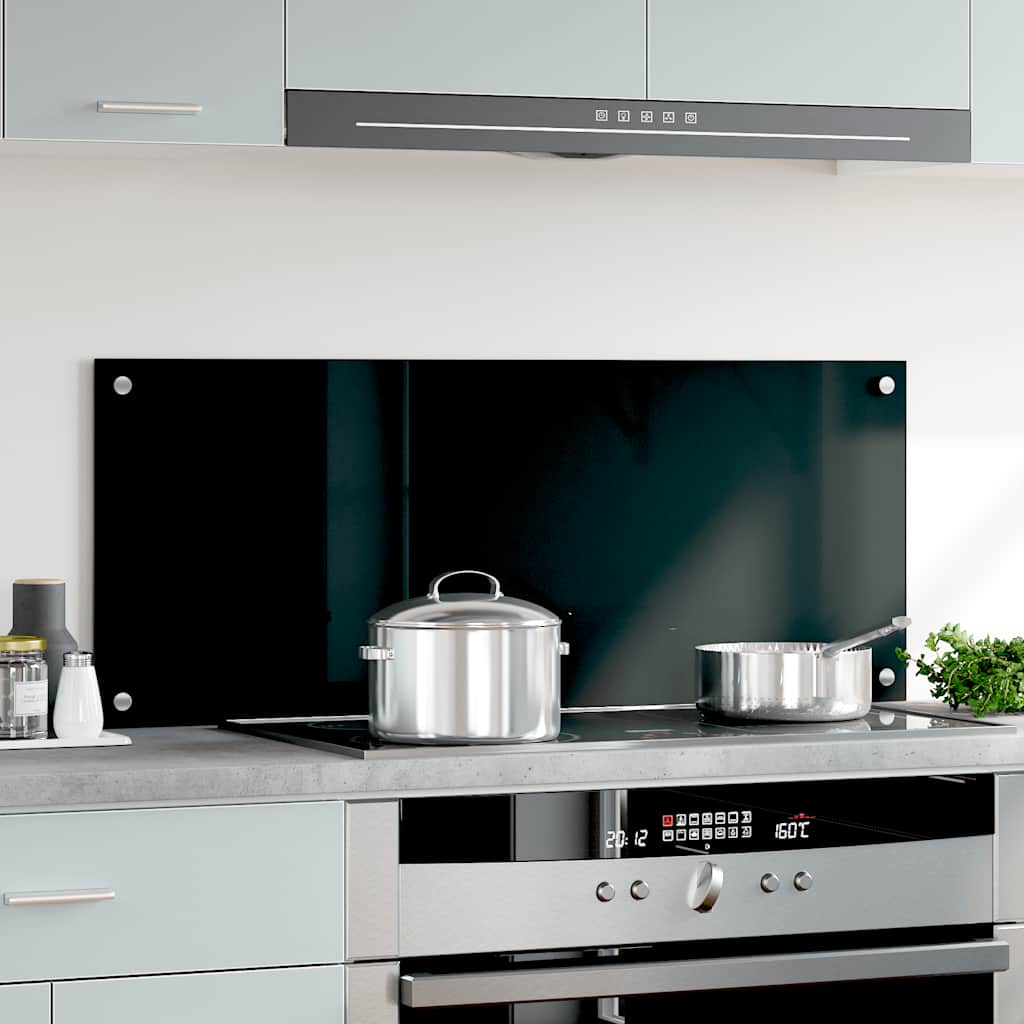 Vidaxl Splash Screen Kitchen 100x40 cm Termins glas sort