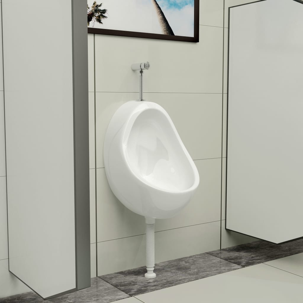 Vidaxl Wallurinoir med spiralventil keramisk hvid