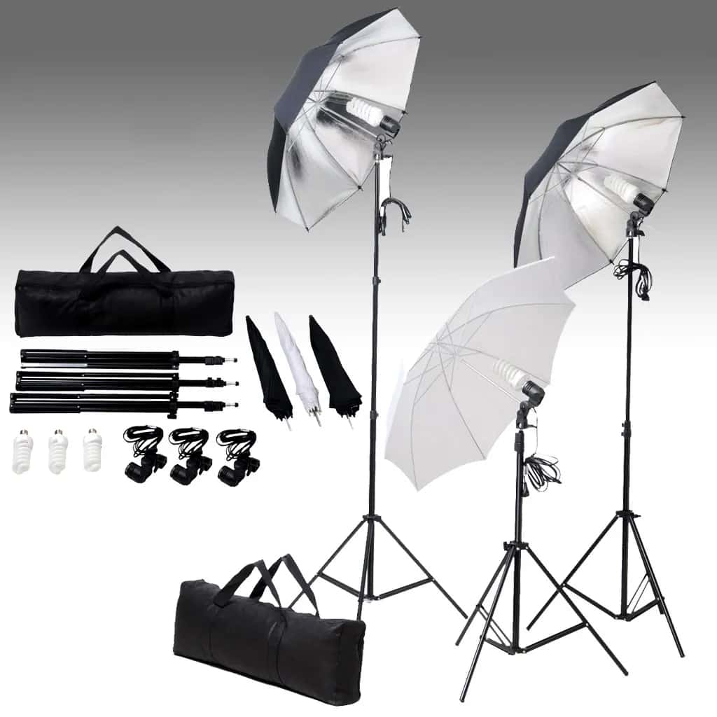 Vidaxl Studio Lighting Set 24 Watt inklusive tribuner og paraplyer