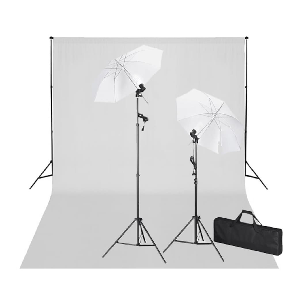 Vidaxx studiesæt med hvid baggrund og lamper 600x300 cm