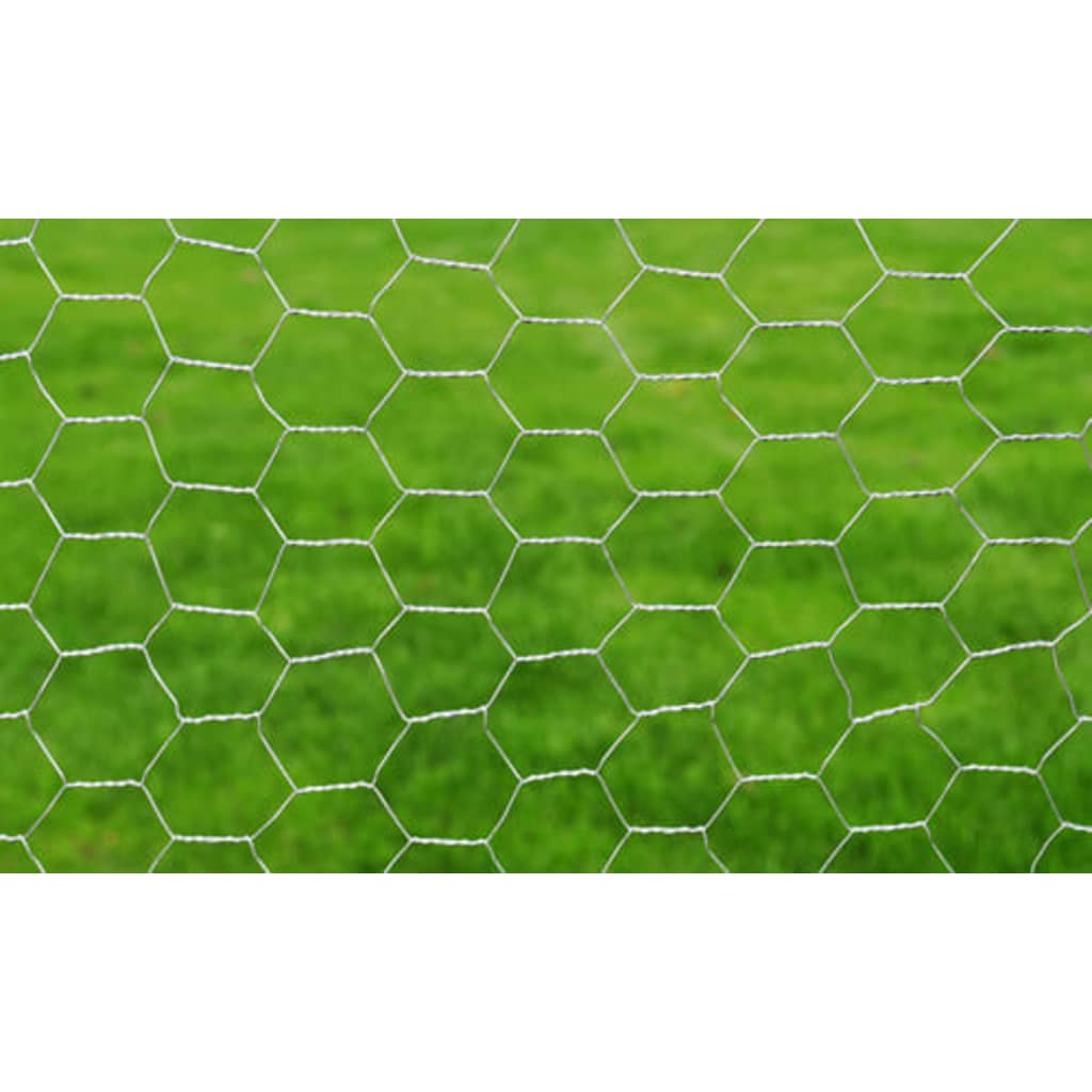 Vidaxl Wire Mesh Hexagonal 1x25 M Galvanized Steel Silver Colored