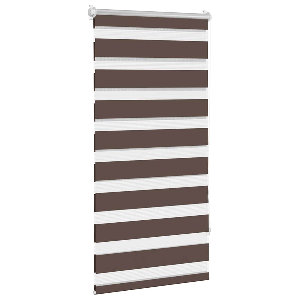 VidaXL zebra rullegardin 80,9 x 150 cm stofbredde 76,7 cm kaffebrun