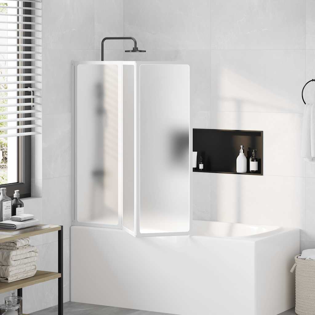 Vidaxl Bath Screen 3 Panels foldbar 117 x 120 cm
