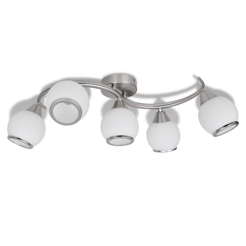 Vidaxl loftslampe med glashætter + bølget jernbane