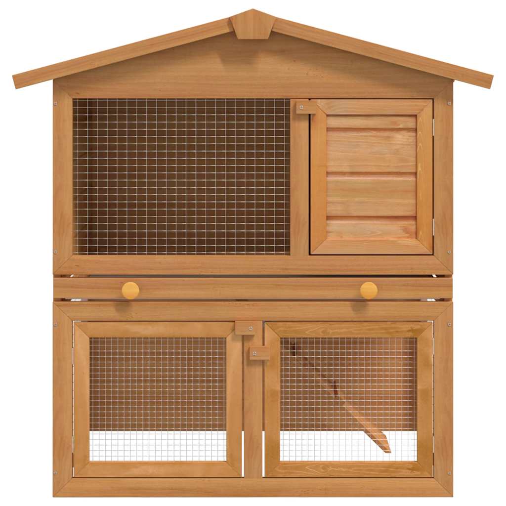 Vidaxl Rabbit loft til udvendig med 3 døre træ