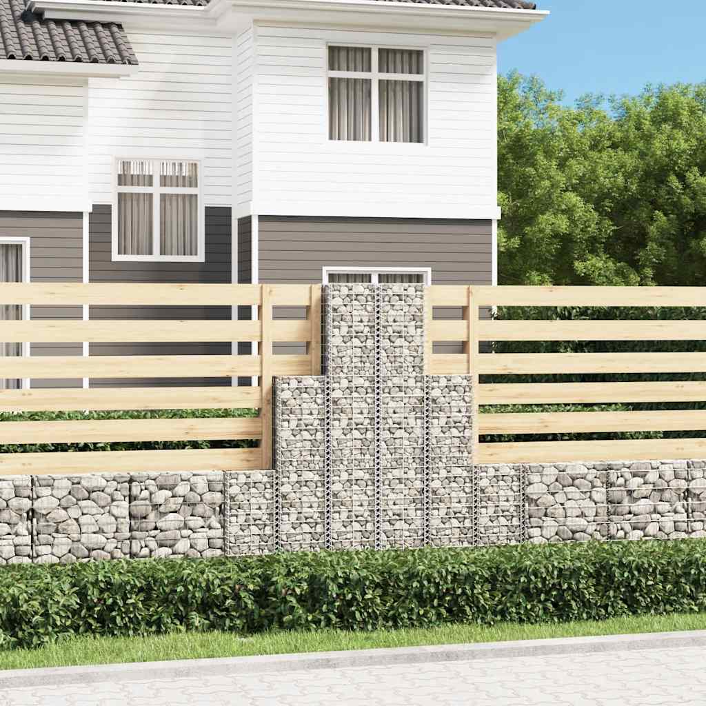 Vidaxl 6-delt gabion sæt galvaniseret wire