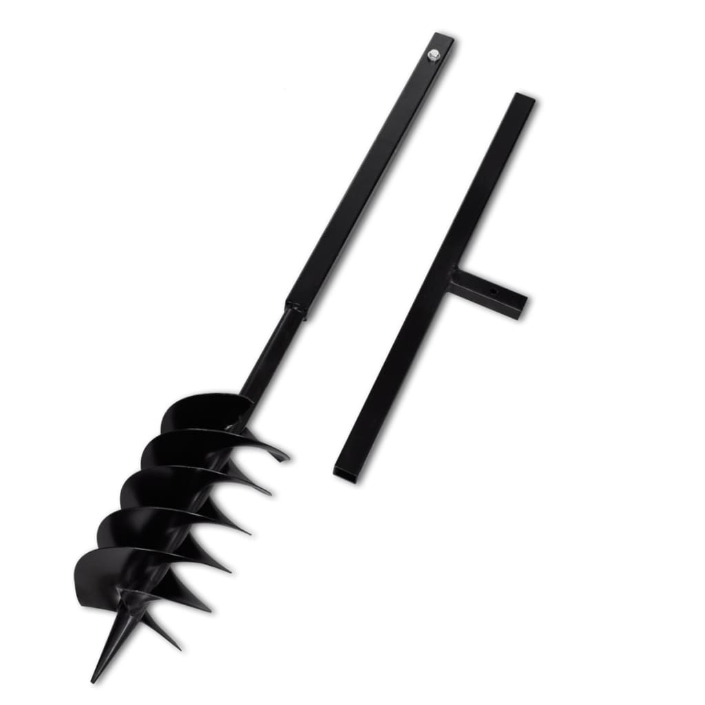 Vidaxl jordbor med håndtag og skruehoved 150 mm (sort)