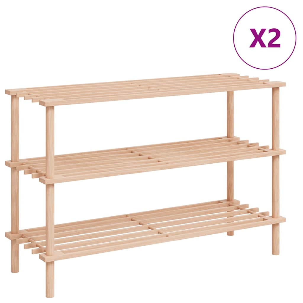 Vidaxl Shoe -stativer med 3 hylder 2 pcs Solid Pinewood