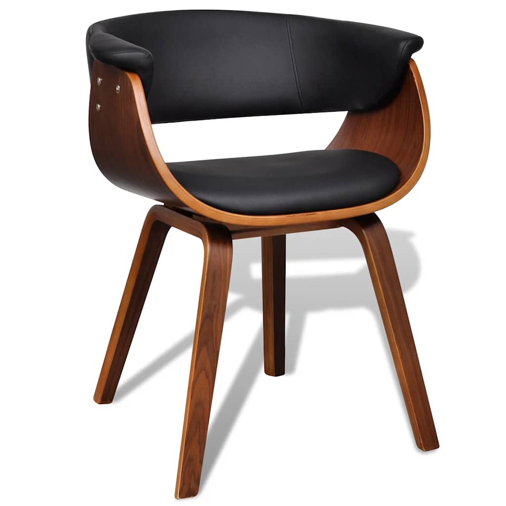 Vidaxl eetkamerstoel gebogen hout en kunstleer