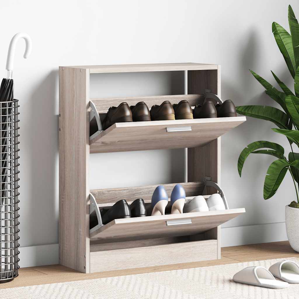 Vidaxl Shoe Cabinet med 2 rum med eg-udseende træ