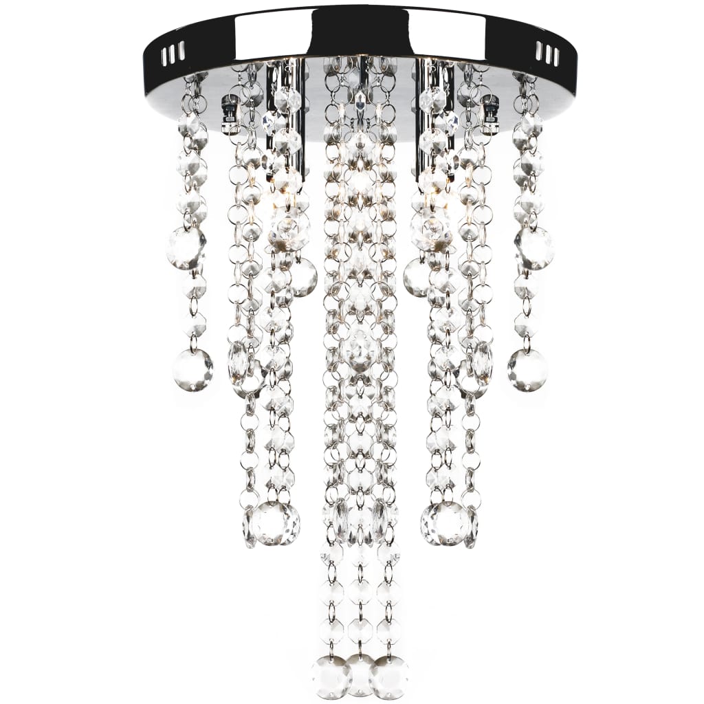 Vidaxl loftslampe med krystalperler metal hvid