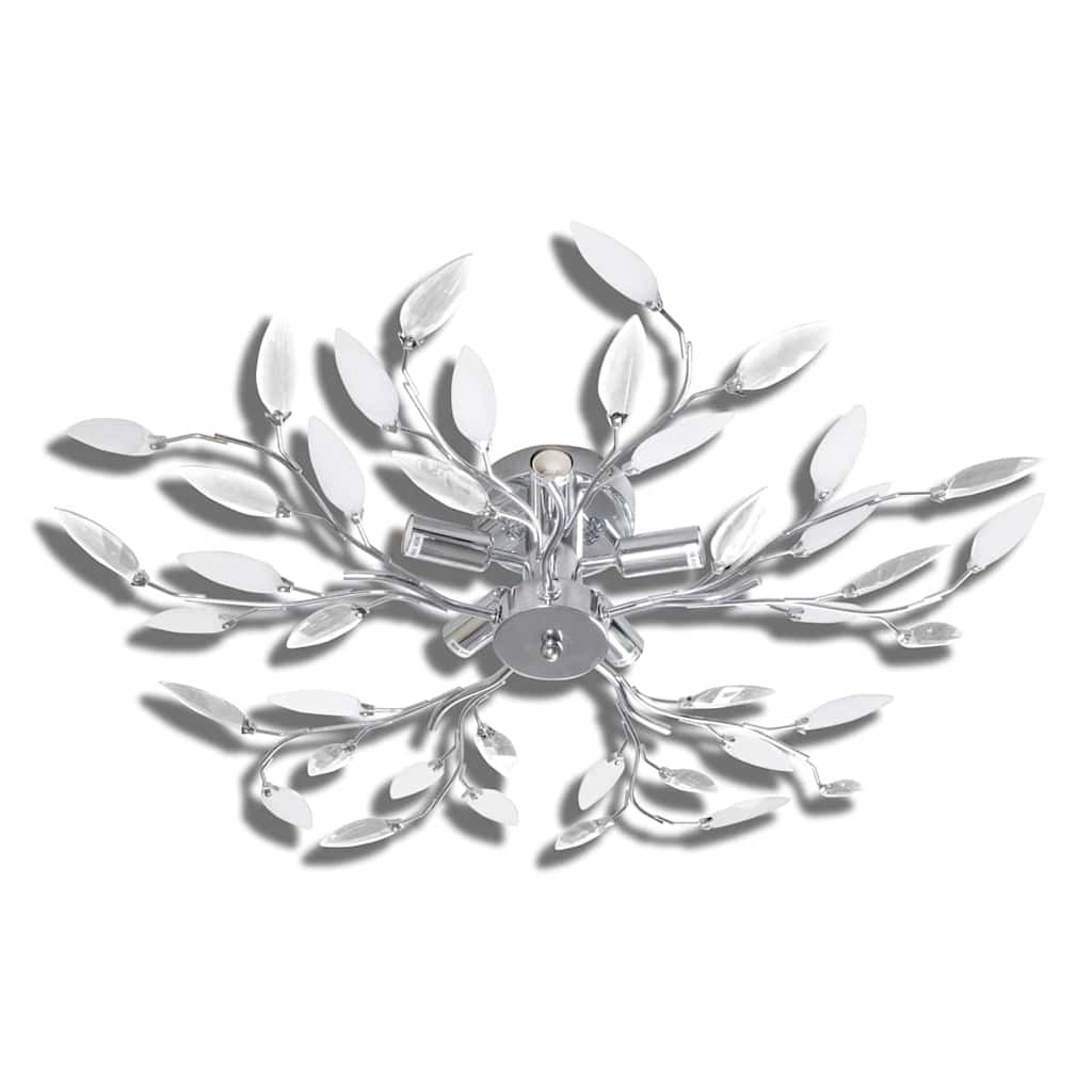 Vidaxl loftslampe med krystalblade af akryl 5xe14 hvid