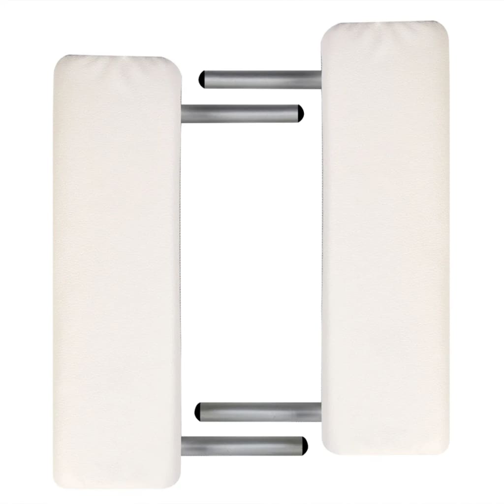 Vidaxl massagebord med 2 zoner foldning af aluminiumsramme creme hvid