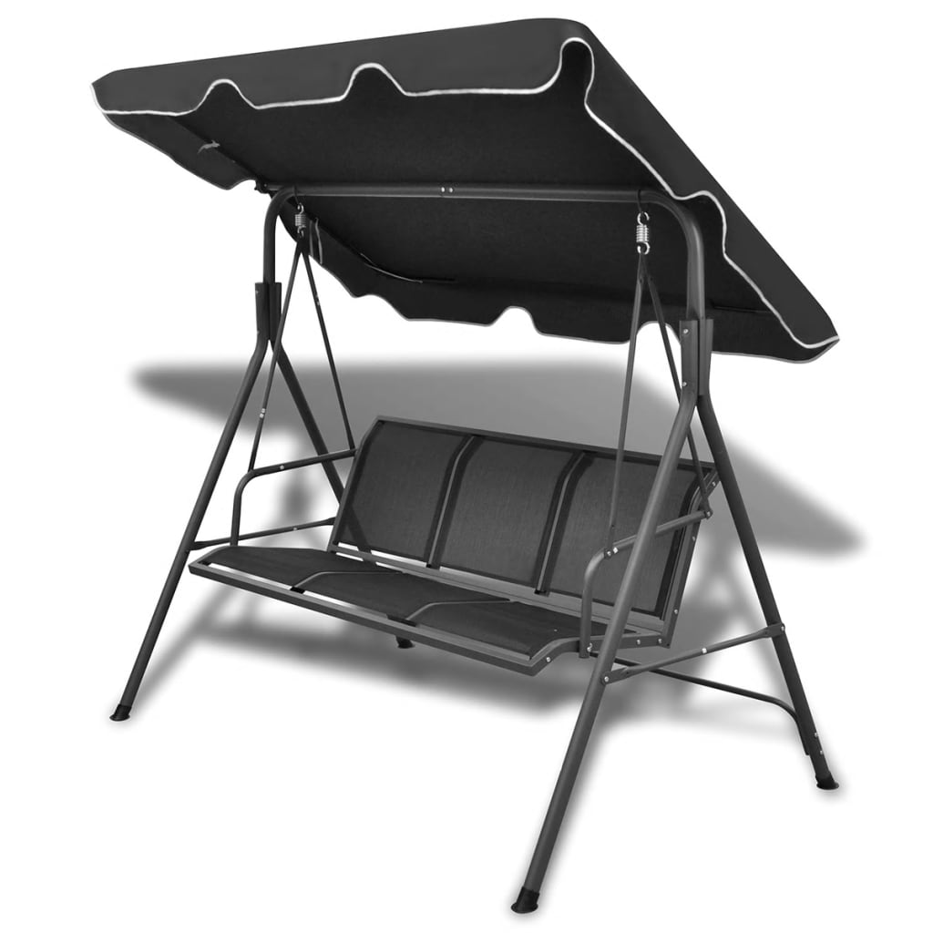 Vidaxl Swing Bench med markise sort