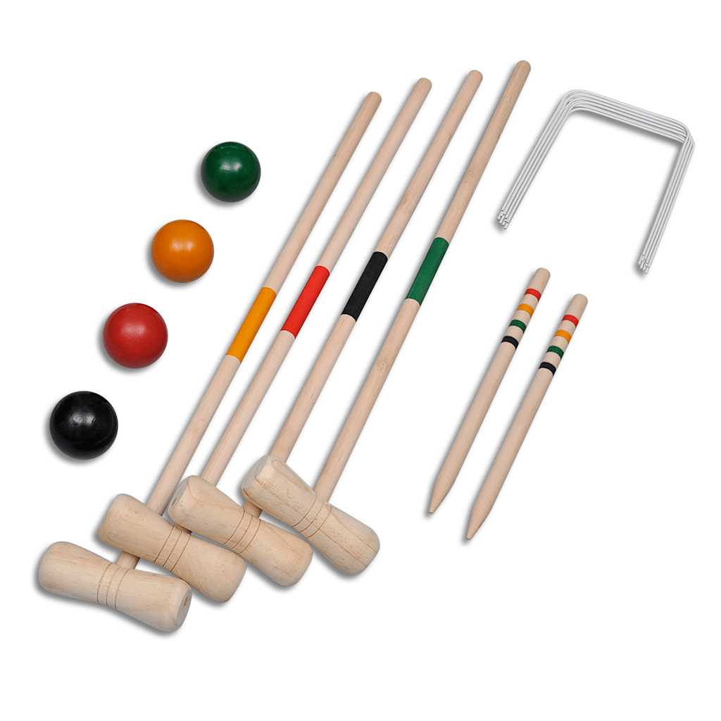 Vidaxl croquet -spil til 4 spillere træ