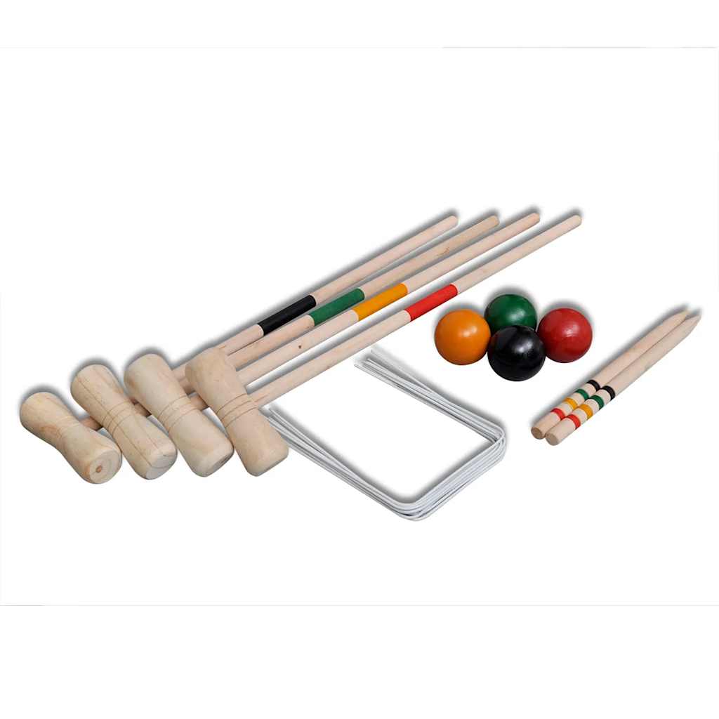 Vidaxl croquet -spil til 4 spillere træ