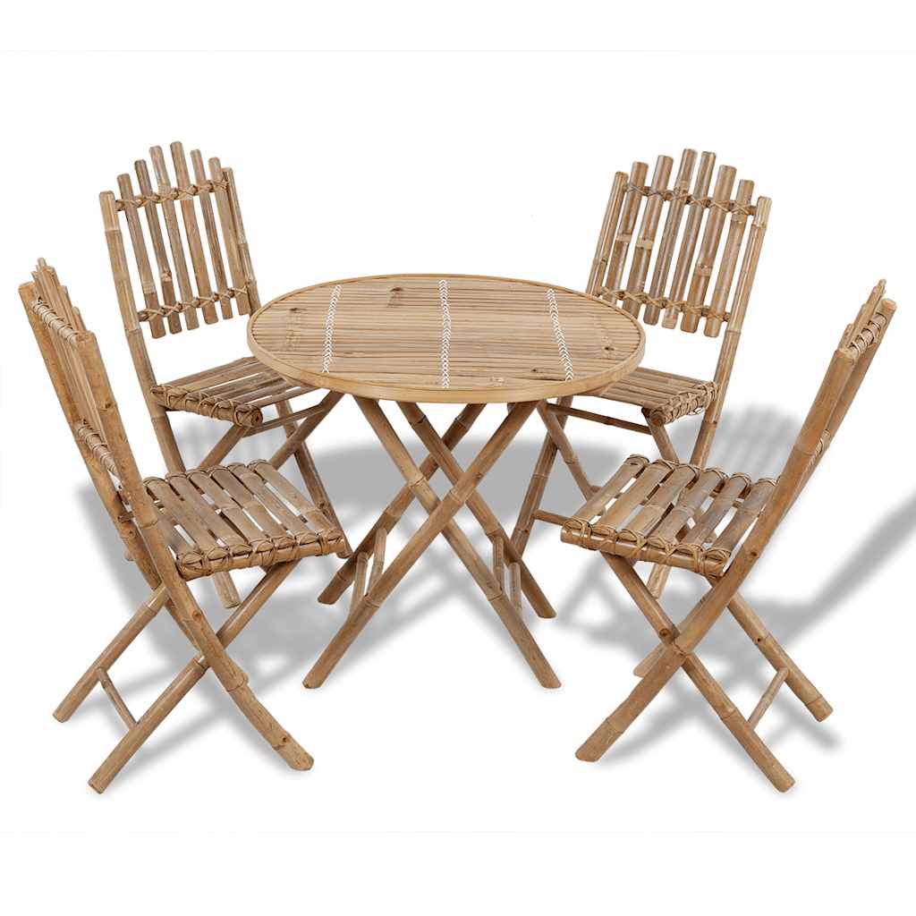 Vidaxl 5-delige tuinset inklapbaar bamboe