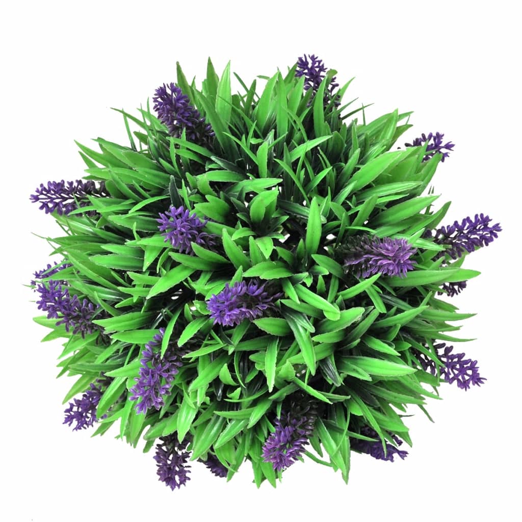 Vidaxl 2-delt kunstig Bxussen Set sfærisk med lavendel 28 cm