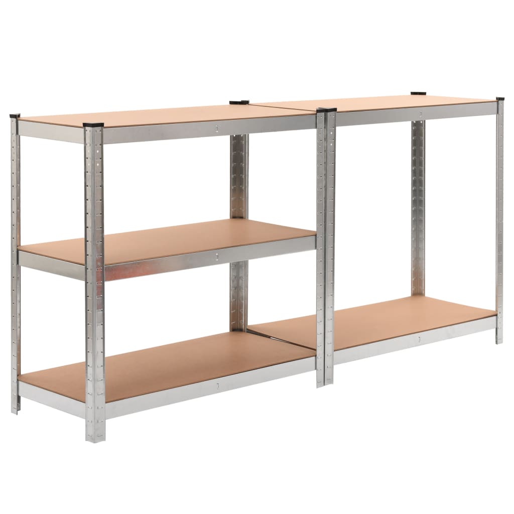 Vidaxl Storage Rack 5-lag 10 st stål og forarbejdet træ sølvfarvet