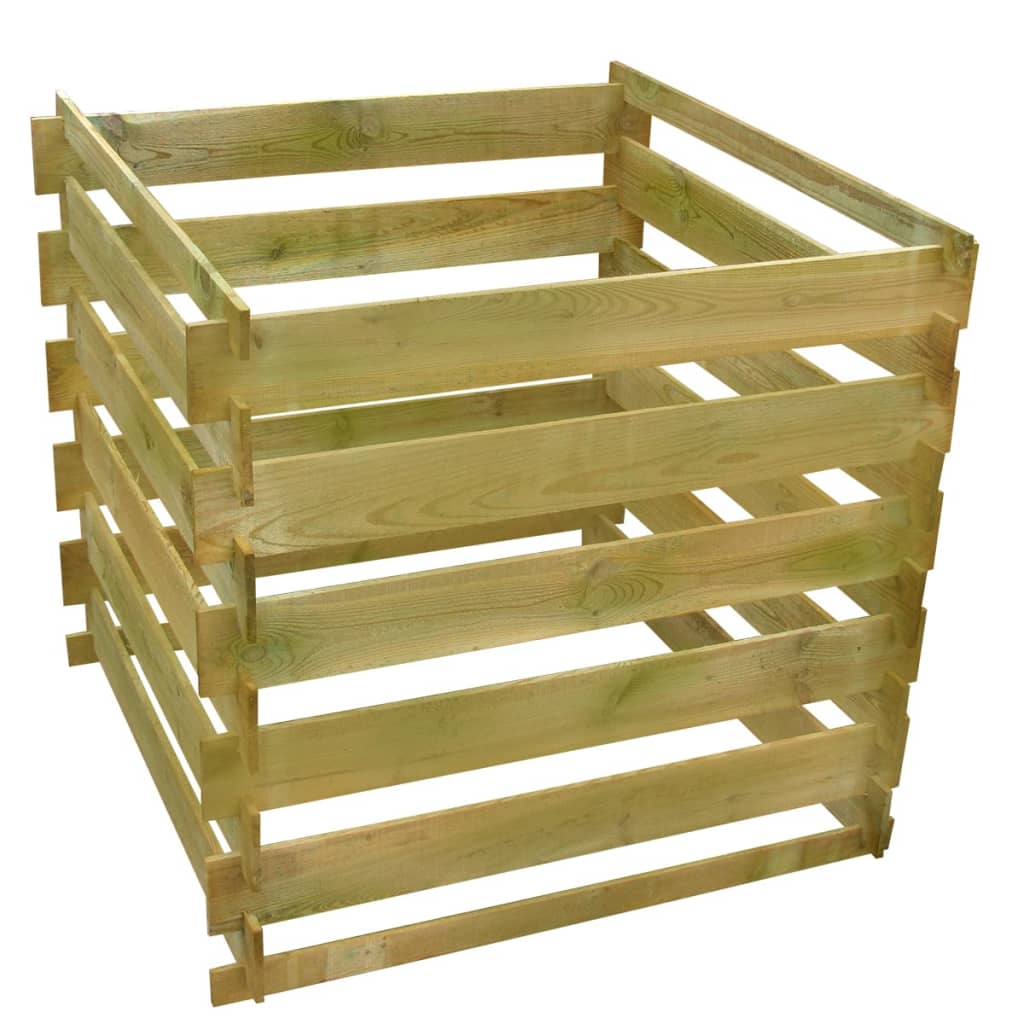 Vidaxl kompost bin gelat firkant 0,54 m³ træ