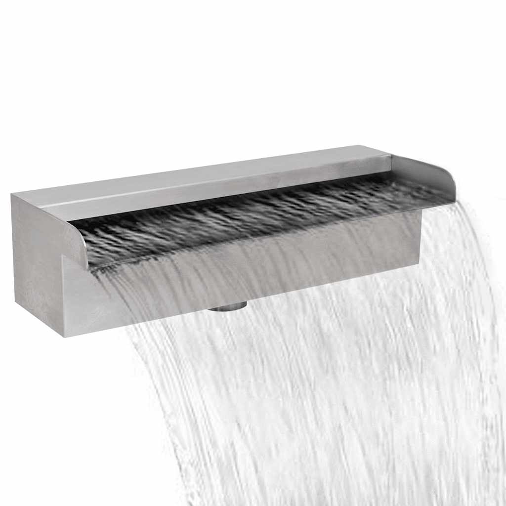 Vidaxl Swimming Pool Water falder rektangulær 30 cm rustfrit stål