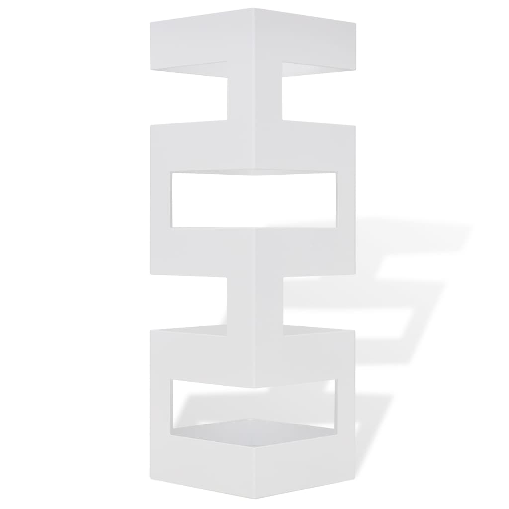 Vidaxl paraply og vandrestokkeholder White Square Steel 48,5 cm