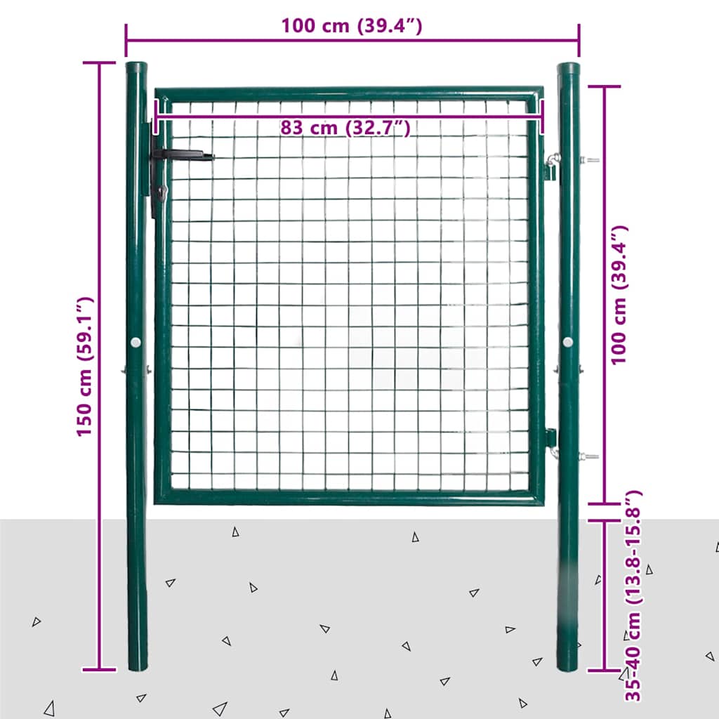 Vidaxx enkeltdør 100x100 cm pulverlakeret stål