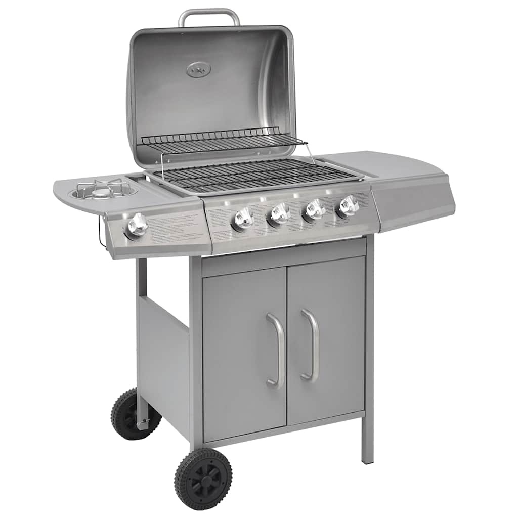 Vidaxl gasbarbecue 4+1 madlavningszone sølv