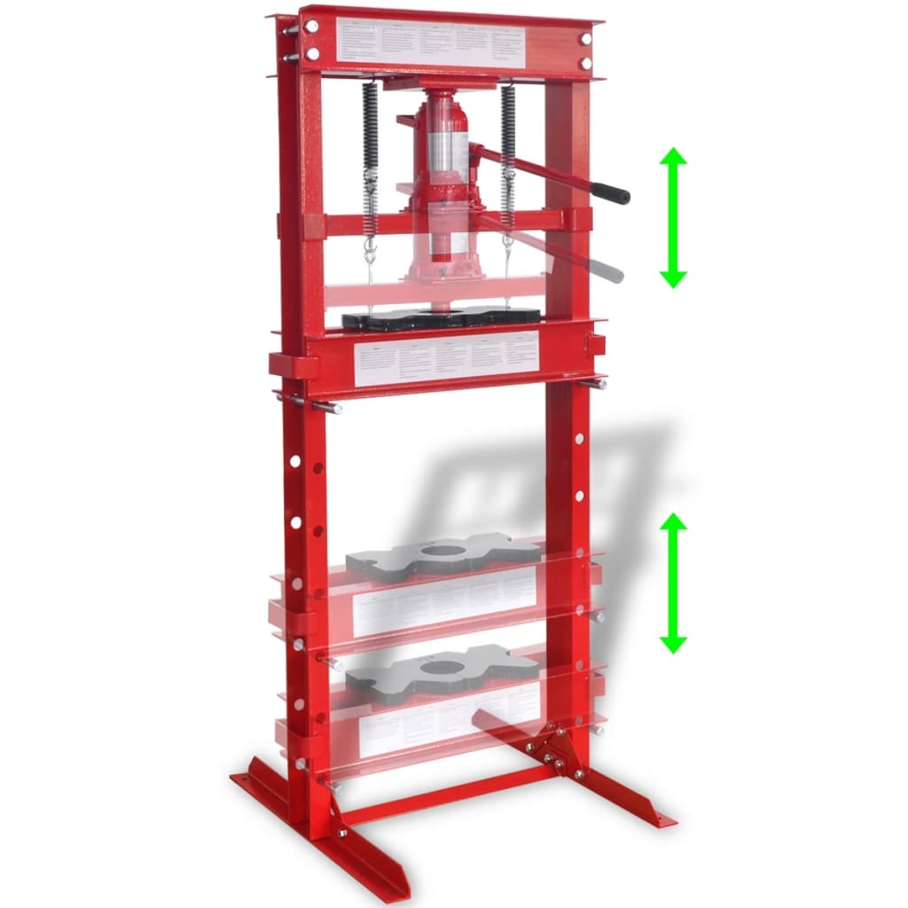 Vidaxl Workplace Press 20 ton rød