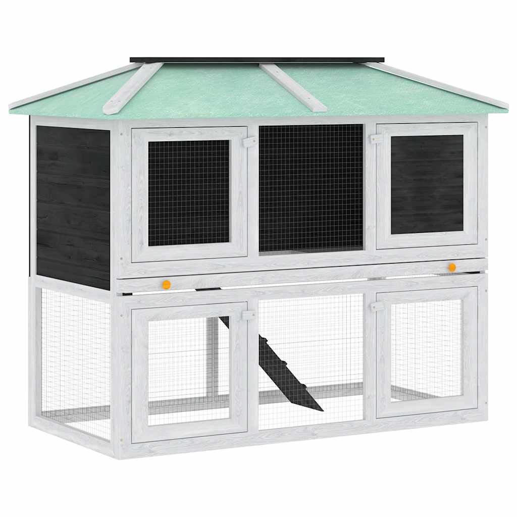 Vidaxl Animal Loft To etager med træ