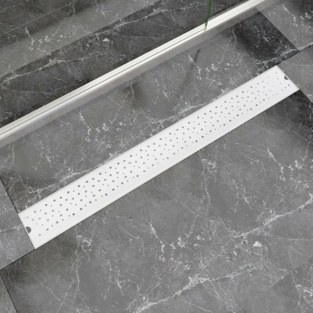 Vidaxl bruserafløb rektangulær boble 930x140 mm rustfrit stål