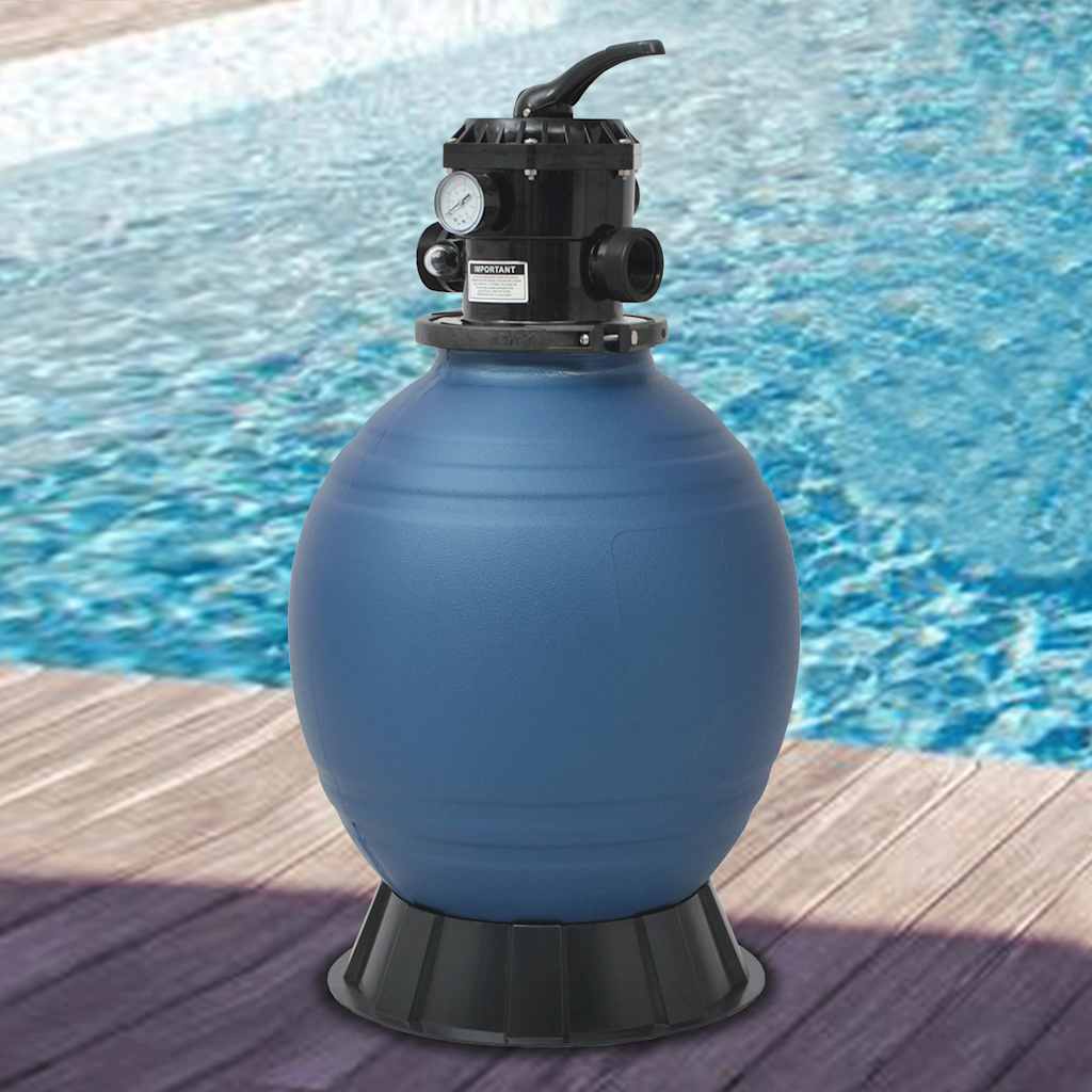 Vidaxl Swimming Pool Sand Filter med 6-positionsventil 460 mm blå
