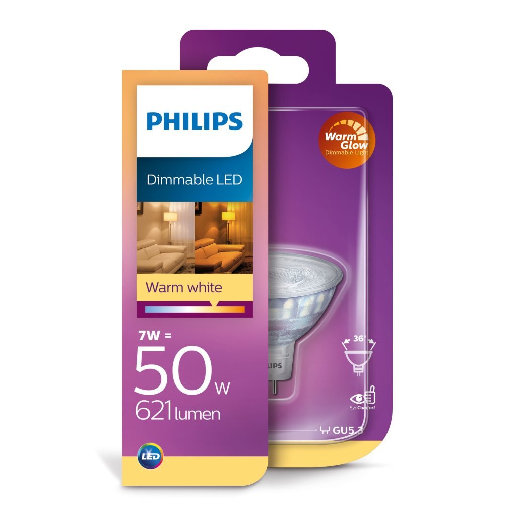 Philips LED-belysning dæmpbar spot varm hvid gu5.3 50w