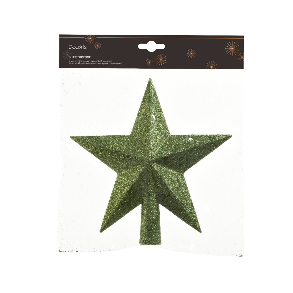 Decoris peak 4,2x19x19 cm grøn glitter