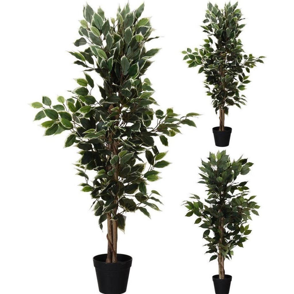 Overige merken kunstplant ficus 115 cm groen wit