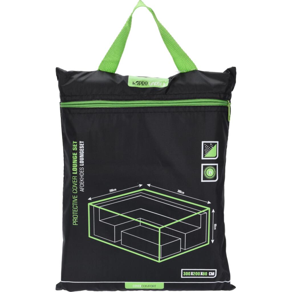 Pro havebetræk til loungesæt 300x200x80 cm sort