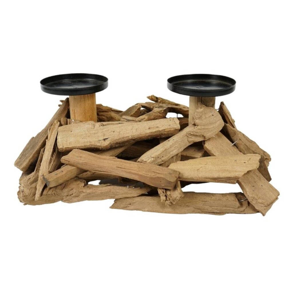 Diverse lysestage drivtømmer natur 32 cm