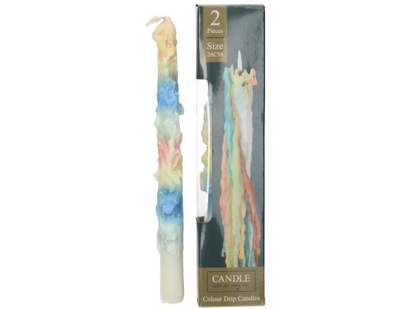 Diverse Candle Drip Wax Multi 6x2,7x26cm 2 Stk