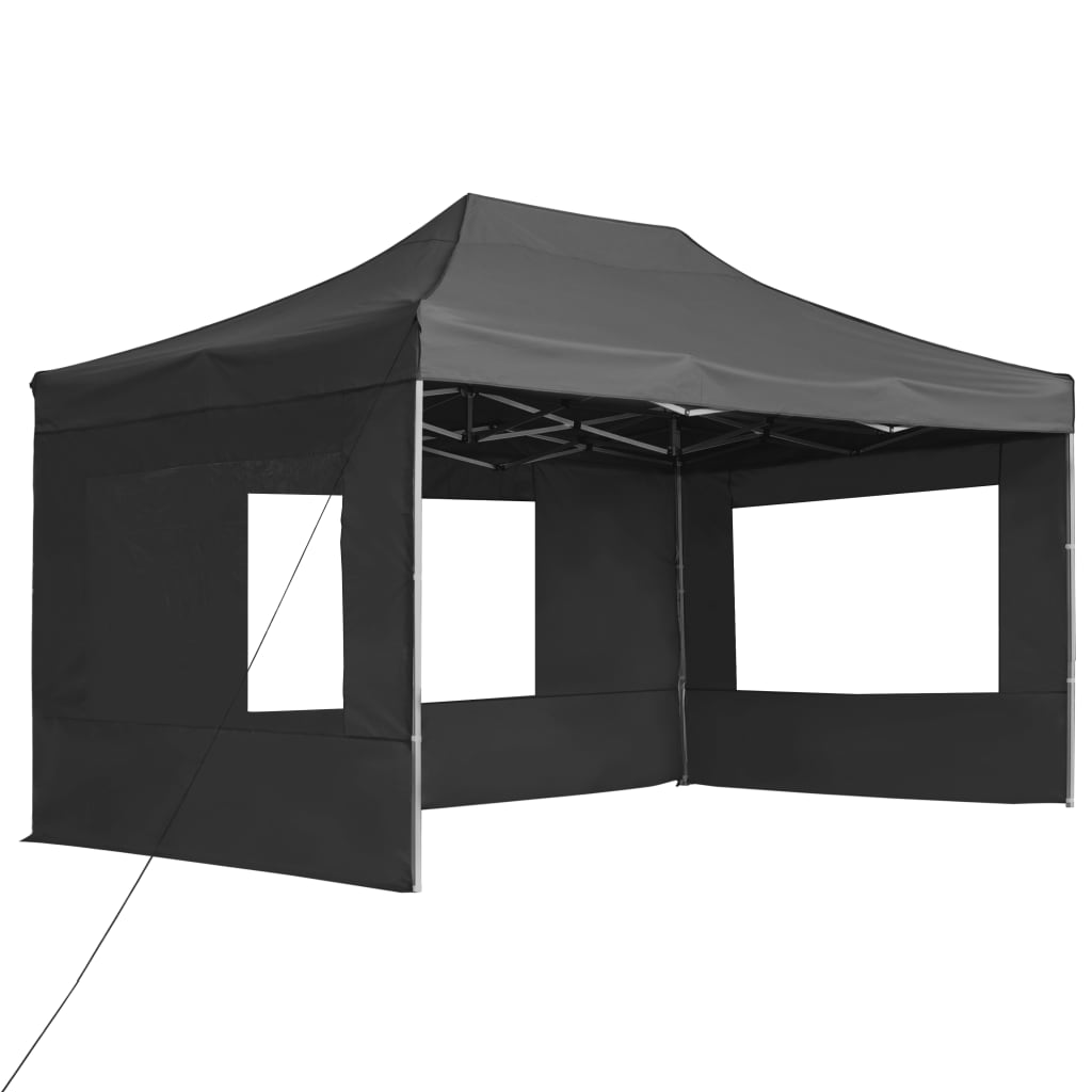 Vidaxl Parttent sammenfoldelig med vægge 4,5x3 m aluminium anthracit
