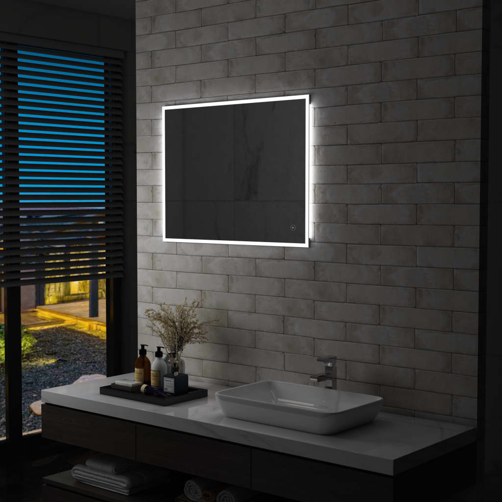 Vidaxl badeværelse spejl LED med berøringssensor 80x60 cm