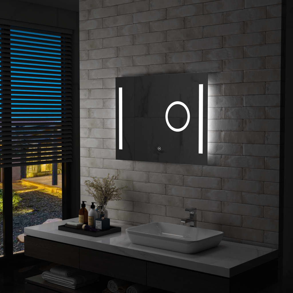 Vidaxl badeværelse spejl LED med berøringssensor 80x60 cm