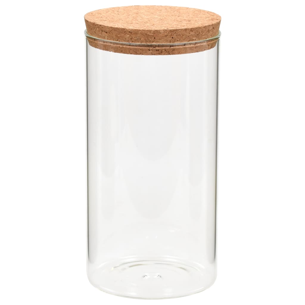 Vidaxl opbevaringspotter med kork låg 6 st 1400 ml glas
