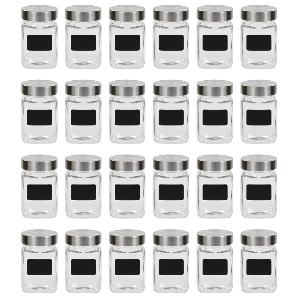 Vidaxl Storage Pots med klistermærker 24 ST 300 ml